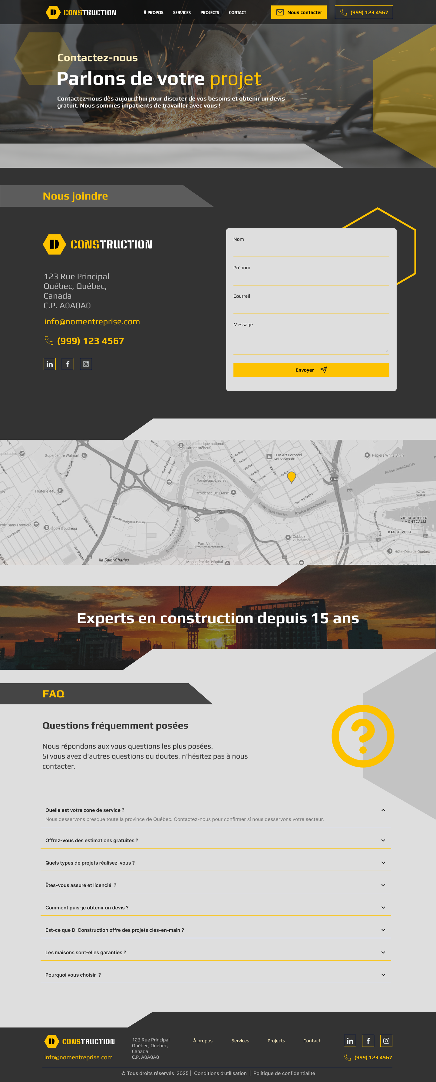 Conception web : Page de contact
