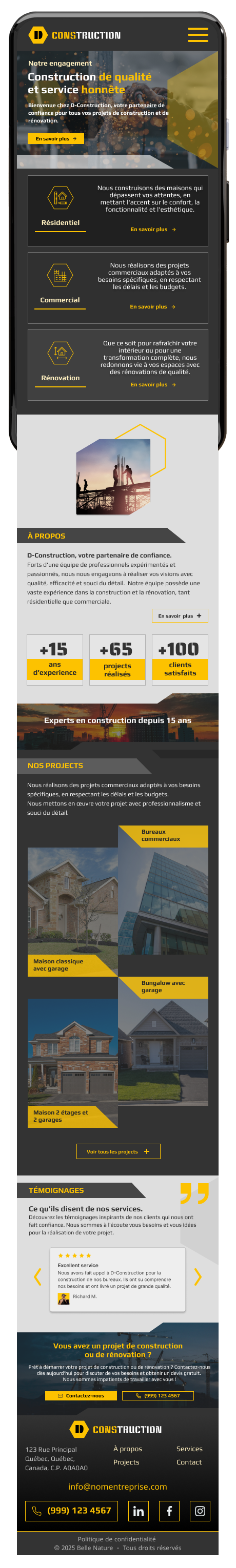 Conception web : Page Accueil Mobile